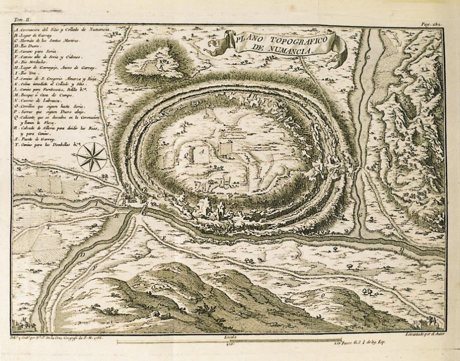 Juan Loperráez: primer plano arqueológico de Numancia
